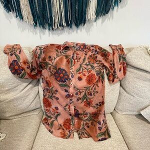 Women’s Guess Sheer Floral Button Blouse